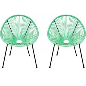 Lot de 2 fauteuils de jardin "Ania" - Vert
