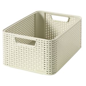 Curver Corbeille de rangement M aspect rotin