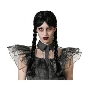 Perruque avec tresses noires