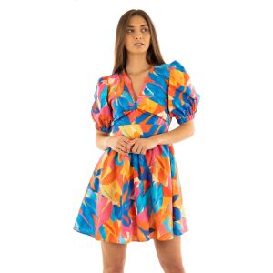 Morgan Robe courte évasée imprimée multicolore femme - Taille 34