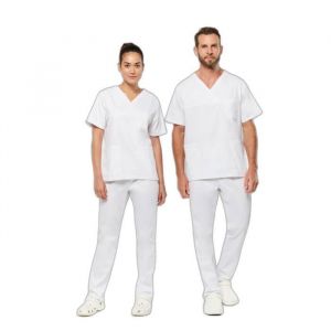 Tunique à manches courtes en coton wk. Designed To Work Blanc 3XL