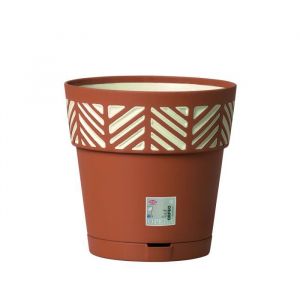 Image de Stefanplast Pot de fleurs Orfeo - 30 x H29 cm - Terre d'ombre et vanille