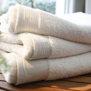 Blanc des vosges Serviette de bain micro-coton 600 grm&sup2; unie - Blanc