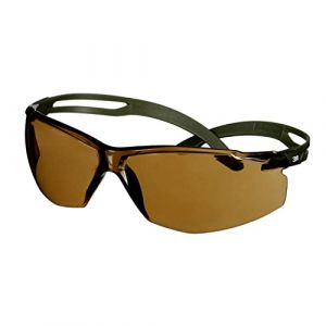 3M SecureFit 500 Lunettes de s&eacute;curit&eacute;, monture vert fonc&eacute;, rev&ecirc;tement antibu&eacute;e/antirayure Scotchgard (K&N), optique marron, SF505SGAF-DGR-EU