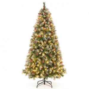 Cost - Arbre de Noël artificiel avec lumières - 420 Led Lights - Blanc/Vert - 195x106 cm