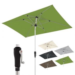 Doppler Aluminum Parasol SL-AZ 220x140 - Rectangular Crank Umbrella - Modern Design - Strong UV Protection - 220x140 cm - Fresh Green