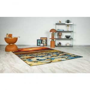 Tapis plat extérieur moderne multicolore Kasuri 120x170 Multicolore