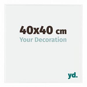 Yd. - Your Decoration - 40x40 cm - Cadre Photo en Plastique Avec Verre acrylique - Anti-Reflet - Excellente Qualit&eacute; - Blanc Brillant - Cadre