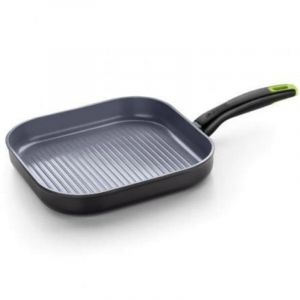 Monix Eco Nature - Grill en Aluminium Forgé Recyclé, Céramique Antiadhésive Renforcée, Tous Feux Dont Induction, 28 cm