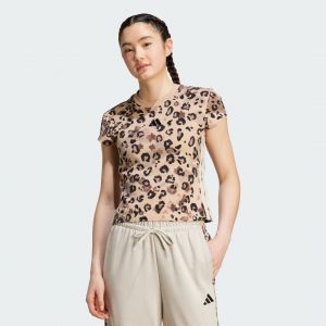 Adidas T-shirt &agrave; 3 bandes imprim&eacute; animal femme