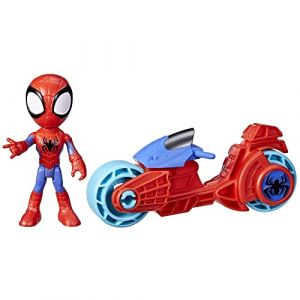Hasbro Marvel- Spider-Man Marvel Amis Extraordinaires, Figurine articulée Spidey avec Moto, Jouet pour Filles et garçons, dès 3 Ans, F7459FF2, Multicolore