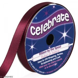 Celebrate 6m de Ruban Satin - bordeaux - Largeur 0.9cm