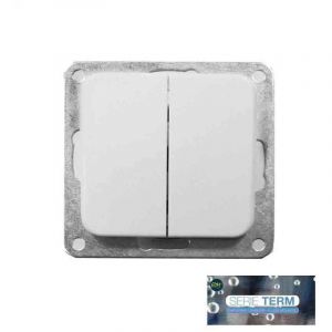 'Double interrupteur encastrable série Term EDM (Sac Blister)