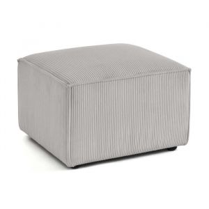 Arty - pouf d'appoint - en velours c&ocirc;tel&eacute; - Gris clair