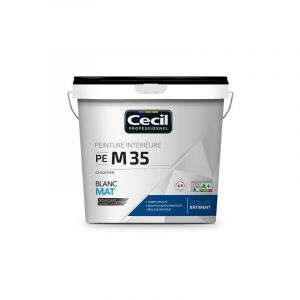 Cecil Peinture intérieur es pe m35 peinture intérieur pe m35 blanc mat supports neufs ou sains intérieur acrylique soigné brosse/rouleau, pistolet sans air