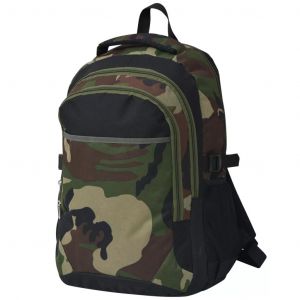 Image de VidaXL Sac &agrave; dos d'&eacute;cole 40 L noir et camouflage