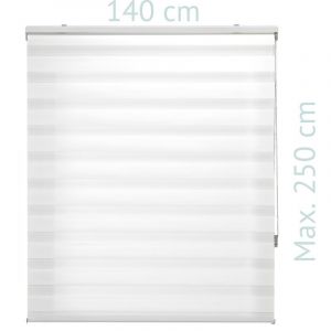 Image de Purline Store enrouleur 140X250 CRÈME Fixation Nuit et Jour Mur ou Plafond