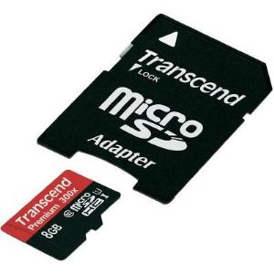 Transcend TS8GUSDU1 - Carte mémoire microSDHC UHS-l 8 Go classe 10 avec adaptateur SD