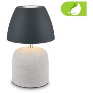 BRILONER - Lampe de table sans fil LED IP44 avec fonction tactile, dimmable, pied en céramique, chevet, salon à poser, 13,5x22 cm, gris-anthracite