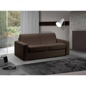 Image de INSIDE Canapé lit 3 places MASTER convertible système RAPIDO 140 cm Cuir Eco Marron MATELAS 18 CM INCLUS