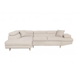 Canapé d'angle gauc convertible Scandinave avec coffre Beige