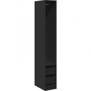 VidaXL Garde-robe noir 30x50x200 cm bois d'ingénierie, armoire de rangement, organisateur de garde-robe, armoire, placard, garde-robe de chambre