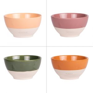 Table passion Lot de 4 bols 15 cm multicolores en porcelaine