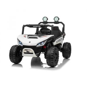 4X4 Voiture électrique enfants T-REX Ride 2 places 24V blanche MP3/USB/AUX batterie au lithium télécommande 2.4 GHz phares