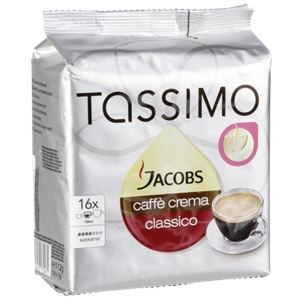 Tassimo 16 dosettes T-Discs Jacobs caffe crema classico
