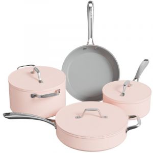 Ciarra Beyond Batterie de Cuisine 7 Pièces Casseroles à Induction 20/24/26/28 cm Rose