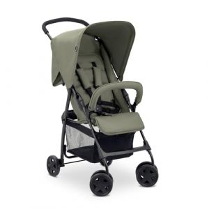 Hauck Poussette Compacte Citadine Sport - Ultra Légère Seulement 5,9 kg, Pliable et Inclinable, Jusqu'à 15 kg, Capote Pare-Soleil, Grand Panier 3 kg, Olive