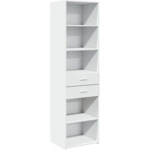 VidaXL Buffet haut blanc 50x42,5x185 cm bois d'ingénierie, buffet, placard, armoire latérale, armoire, armoire de rangement, armoire haute