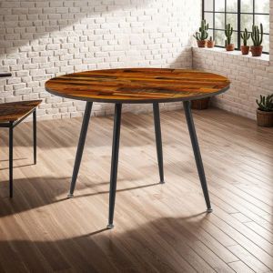 M&S Table de repas ronde style scandinave 110x110x75 cm - scandi
