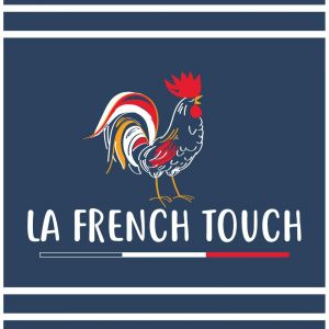 Declikdeco Tablier de cuisine La French Touch recycl&eacute; Marine 72 x 90