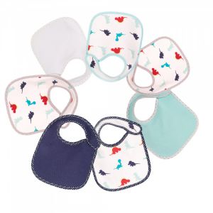 Trois Kilos Sept Lot de 7 bavoirs naissance Dinosaure