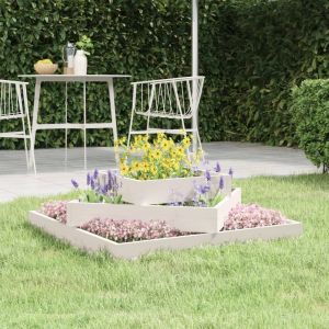 Image de VidaXL Jardinière Blanc 83x83x27 cm Bois massif de pin