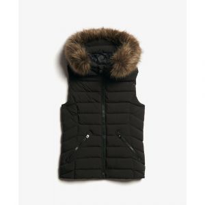 Doudoune sans manche en fausse fourrure à capuche femme Superdry Fuji