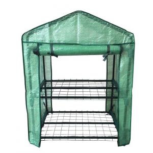 Fishtec Serre De Jardin Serre Extérieur Etagère de jardin 2 en 1 Toile résistante armée Montage Facile 95 x 49 x 69 cm Vert