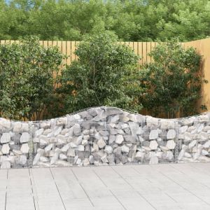 Image de VidaXL Paniers à gabions arqués 3 pcs 200x30x60/80 cm Fer galvanisé