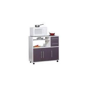 Image de Desserte micro-ondes 3 portes et 2 tiroirs