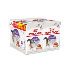 Royal Canin Pâtée pour chat Sterilised en Sauce 12 sachets 85 g 1 acheté = Le 2eme à - 60%