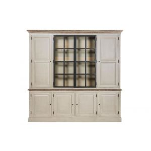 Hellin Buffet vaisselier en bois 4 portes éclairage led - villas