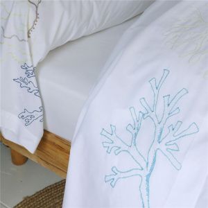Drap plat percale de coton RECIF - blanc
