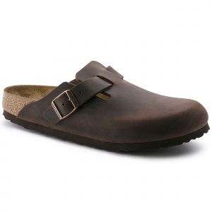 Birkenstock Boston Cuir Gras, Sabots Mixte Adulte, Marron Habana), 43 EU