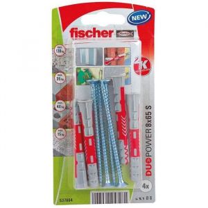 Fischer Chevilles DUOPOWER 8x65 avec vis 5x80, 4 pièces