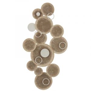 Prix Décoration Murale Cercles Métal 119cm Naturel & Blanc