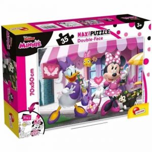 Lisciani - Disney Puzzle Minnie - Maxi Puzzle 35 Pi&egrave;ces - Double Face - Verso A Colorier - Jeu Educatif - A partir de 3 ans