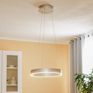 Led Suspension 'Answin' en aluminium pour salon & salle à manger - argenté brossé