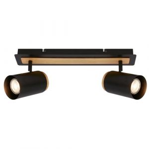 BRILONER - Plafonnier orientable, douille GU10, max. 9W, plafonnier, spot de plafond, luminaire, lustre salon, lumière plafond, lustre chambre, 40 cm, noir-bois