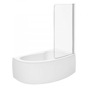Jacob Delafon Pack baignoire d'angle 150 x 100 cm Micromega Duo version droite + tablier de baignoire + pare bain